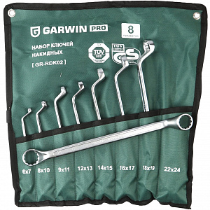 GARWIN PRO GR-RDK02 Набор ключей накидных 75° 8 предметов 6х7-22х24 мм