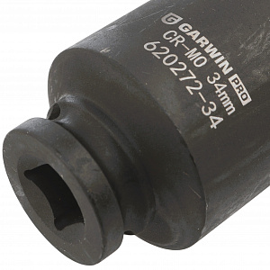 GARWIN PRO 620272-34 Головка, 1/2", 34 мм, торцевая, 6-гранная, ударная, глубокая