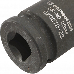 GARWIN PRO 620272-23 Головка, 1/2", 23 мм, торцевая, 6-гранная, ударная, глубокая