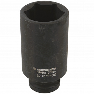 GARWIN PRO 620272-30 Головка, 1/2", 30 мм, торцевая, 6-гранная, ударная, глубокая