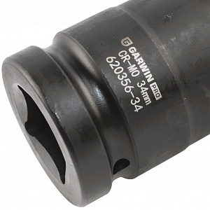 GARWIN PRO 620356-34 Головка, 1", 34 мм, торцевая, 6-гранная, ударная, глубокая