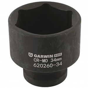GARWIN PRO 620260-34 Головка, 1/2", 34 мм, торцевая, 6-гранная, ударная