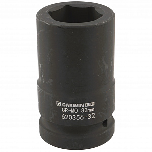 GARWIN PRO 620356-32 Головка, 1", 32 мм, торцевая, 6-гранная, ударная, глубокая