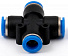 GARWIN PRO 808570-Х-6-6-6-6 Фитинг цанговый Х-образный 6 мм, с уплотнением, пластм. корпус-4004