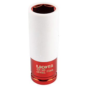 Licota AN4021L Головка, 1/2", 21 мм, торцевая, 6-гранная, ударная, глубокая, тонкостенная, для литых дисков