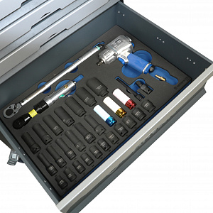 GARWIN PRO S01006-263 Тележка инструментальная 6 полок с комплектом инструмента, 263 пр., серая