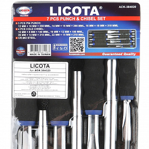 Licota ACK-384020 Набор зубил и выколоток 7 пр. в ложементе