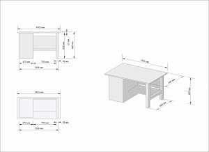 Стол-верстак инструментальный GWT-V1400TL Great Wolf