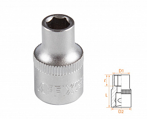 Головка торцевая стандартная шестигранная 3/8", 7 мм AFFIX AF00030007