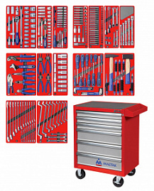 Набор инструментов "ЛИДЕР" в красной тележке, 270 предметов МАСТАК 52-06270R-4015199