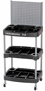 Тележка инструментальная, 3 пластиковые полки, с перфорацией NORDBERG T13