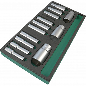 GARWIN PRO 645535 Набор торцевых головок глубоких 1/2" 10-32 мм, 13 пр. в ложементе EVA