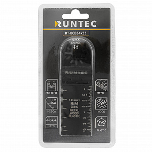RUNTEC RT-OCB34x55 Насадка для МФИ (реноватора) RUNTEC BiM пильная прямая 34x55 мм по дереву, пластику и металлу