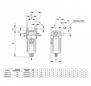 GARWIN PRO 807640-15-14 Фильтр для воздуха 1/4"