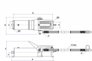 GARWIN INDUSTRIAL 811013-700-0850-14-P Насос ножной гидравлический с пневматическим приводом 700 бар; 0,85 л; 1/4"