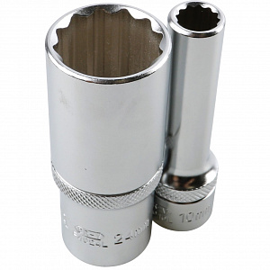 Licota TBS-23005 Набор глубоких торцевых головок 1/2" 12-ти гранных, 10 пр. на линейке, 10-24 мм