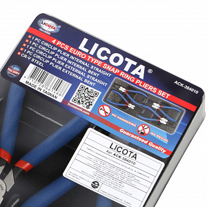 Licota ACK-384010 Набор съемников стопорных колец 4 пр. в ложементе