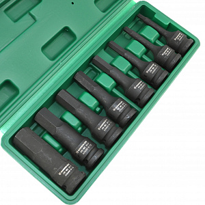 GARWIN PRO 626600-8-12 Набор ударных шестигранников 1/2" HEX 8 пр. 5-19 мм, 78 мм