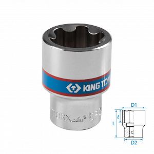 Головка торцевая TORX Plus 1/2", EP30, L = 45 мм KING TONY 433E30M