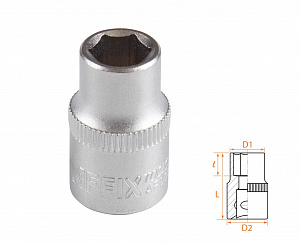 Головка торцевая стандартная шестигранная 3/8", 9 мм AFFIX AF00030009