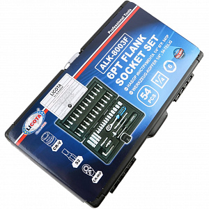 Licota ALK-8003F Набор торцевых головок 1/4" 6-ти гранных 54 пр., 4-14 мм