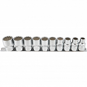 Licota TBS-22005 Набор торцевых головок 1/2" 12-ти гранных, 10 пр. на линейке, 10-24 мм