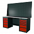 RUNTEC RTI20Z-TI5-TI6-P20-P20-3020 Верстак серии Industrial, 2000 мм, оцинк, тумба с 5-ю ящиками + тумба с 6-ю ящиками, экран 1000, красный RAL 3020-4004
