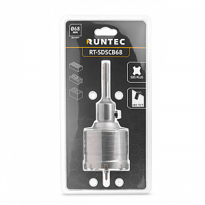 RUNTEC RT-SDSCB68 Коронка твердосплавная RUNTEC TCT SDS-Plus, в сборе, 68 мм