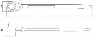 Licota ARW-40B2427 Ключ трещотка проходная 12 гр. 24x27 мм