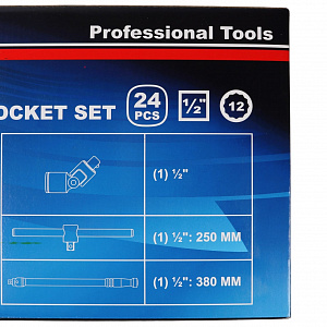 Licota ALT-5002WS Набор торцевых головок 1/2", 12-ти гранных, 24 пр., 5/16 - 1-1/4"