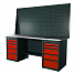 RUNTEC RTI20Z-TI5-TI5-P20-P20-3020 Верстак серии Industrial, 2000 мм, оцинк, тумба с 5-ю ящиками + тумба с 5-ю ящиками, экран 1000, красный RAL 3020-4004