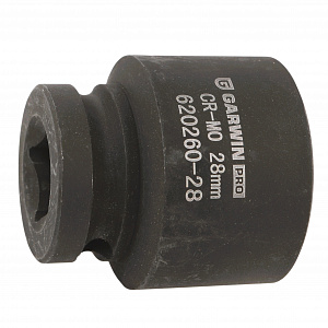 GARWIN PRO 620260-28 Головка, 1/2", 28 мм, торцевая, 6-гранная, ударная