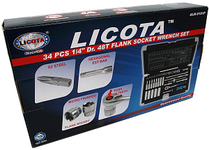 Licota ALK-0101F Набор торцевых головок 1/4" 34пр. 4-14 мм