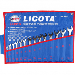 Licota AWT-EPFK04 Набор ключей комбинированных текстурных 14пр. 8-24 мм Spline