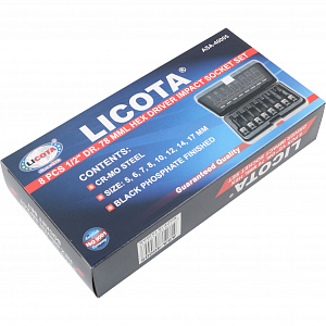 Licota ASA-40005 Набор шестигранников ударных 1/2" 5-17 мм 8пр.