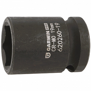 GARWIN PRO 620260-19 Головка, 1/2", 19 мм, торцевая, 6-гранная, ударная