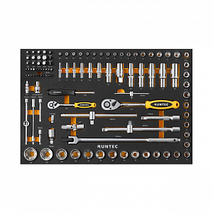 RUNTEC RT-HT1E110F Набор торцевых головок с аксессуарами RUNTEC 1/2", 1/4" в ложементе EVA, 110 предметов