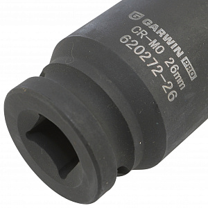 GARWIN PRO 620272-26 Головка, 1/2", 26 мм, торцевая, 6-гранная, ударная, глубокая