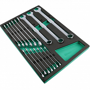 GARWIN PRO 646110 Набор ключей комбинированных удлиненных 16 пр. 10-32 мм в ложементе EVA