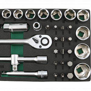 GARWIN PRO 646062 Набор торцевых головок 1/2" 41 пр. в ложементе EVA