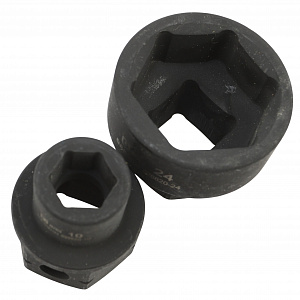 GARWIN INDUSTRIAL 626620-SET15 Набор проходных укороченных ударных головок 1/2" 15 пр. 10-24 мм, 28 мм