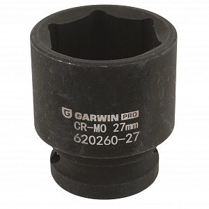 GARWIN PRO 620260-27 Головка, 1/2", 27 мм, торцевая, 6-гранная, ударная