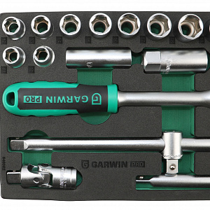 GARWIN PRO 646062 Набор торцевых головок 1/2" 41 пр. в ложементе EVA