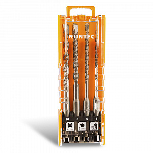 RUNTEC RT-RD2XN160 Набор буров по бетону SDS-Plus Runtec 2 Cutter 5, 6, 8, 10 x 160 мм, 4 предмета