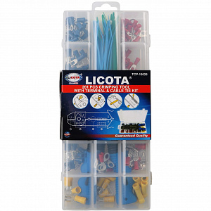 Licota TCP-10026 Набор для обжима с клещами и клеммами 201 предмет