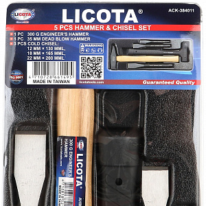 Licota ACK-384011 Набор молотков и зубил 5 пр. в ложементе