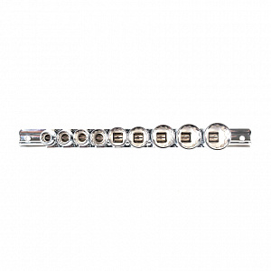 Licota TBS-23002 Набор глубоких торцевых головок 1/4" 12-ти гранных, 10 пр. на линейке, 3/16"-9/16"