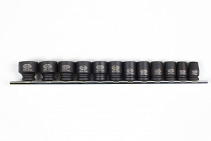 Licota ASA-31001 Набор ударных головок 3/8" 12 пр., 8-22 мм, на линейке