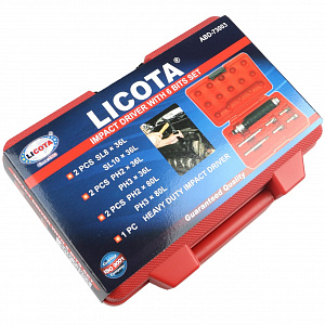 Licota ABD-73003 Ударная отвертка и 6 бит в пласт. кейсе