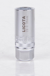 Licota ATF-4007A Головка, 1/2", 16 мм, торцевая, 6-гранная, глубокая, свечная